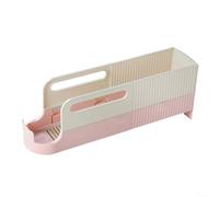 Organizer per lattine da frigorifero, dispenser per bevande alimentato a gravità, per 5 lattine, struttura in PET trasparente, salvaspazio, per cucina e ufficio (rosa)