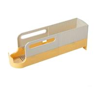 Organizer per lattine da frigorifero, dispenser per bevande alimentato a gravità, per 5 lattine, struttura in PET trasparente, salvaspazio, per cucina e ufficio (giallo)