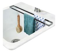 Organizer per lavello 43 cm - Griglia di scolo in metallo e porta strofinacci - Organizer multifunzionale per spugne, panni e spazzole - Salvaspazio e resistente al calore per una cucina ordinata