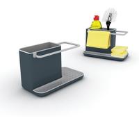 Joseph Joseph - Organizer per lavello da cucina con portaspugna e portasalviette, accessori da cucina, grigio, medio