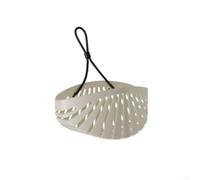 Organizer per lavello, design a conchiglia, da appendere, senza foratura, vassoio antigoccia per spugna e spazzole, organizer da cucina, salvaspazio, bianco, 8 x 7,5 x 14,8 cm