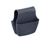 Organizer per lavello in silicone con foro di scarico, scolapiatti per piano di lavoro della cucina, vassoio di scarico dell'acqua, cestino da appendere per spugne e pulizia (nero)