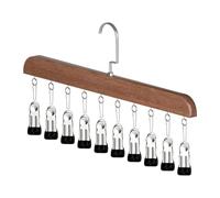 Organizer per legging - Allevia il disordine e le pieghe del guardaroba, antiscivolo, 10 clip verticali da appendere, fibra di legno di faggio massiccio, per leggings da yoga e armadio