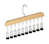 Organizer per legging - Allevia il disordine e le pieghe del guardaroba, antiscivolo, , 10 clip verticali da appendere, fibra di legno di faggio massiccio, per leggings da yoga e armadio