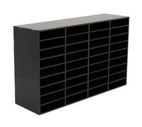 Organizer per letteratura con 36 scomparti in PVC, capacità di carico fino a 80 kg, stabile scaffale da ufficio per documenti, riviste e documenti (nero)