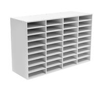 Organizer per letteratura con 36 scomparti in PVC, capacità di carico fino a 80 kg, stabile scaffale da ufficio per documenti, riviste e documenti (bianco)