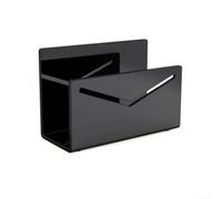 Organizer per lettere e buste in acrilico per ufficio e casa, con design trasparente, spessore 3 mm, con cuscinetti antiscivolo per una maggiore stabilità (nero)