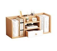 Organizer per libreria da tavolo, scaffale da scrivania in legno con cassetto, piccola libreria da appoggio per forniture per ufficio, organizer da tavolo per scrivania per computer