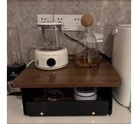 organizer per macchina da caffè Mobiletto portaoggetti da banco, porta caffè in legno for cucina o credenza(Walnut Brown,S)