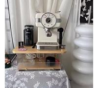 organizer per macchina da caffè Mobiletto portaoggetti da banco, porta caffè in legno for cucina o credenza(Wood grain,L)