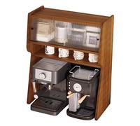 organizer per macchina da caffè Organizer for bar in legno for caffè, porta bustine di tè, supporto for macchina da caffè con cassetto for cucina, portautensili(Walnut Brown)