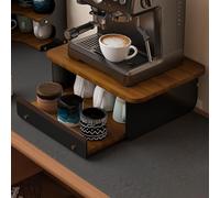 organizer per macchina da caffè Supporto for macchina da caffè, contenitore portaoggetti in legno for cassetti da banco - Contiene fino a 6 tazze da caffè: diametro 10 cm/3,9 pollici(S)