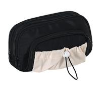 Organizer per matite ad alto volume, grande capacità, astuccio per cancelleria con doppia cerniera, accessorio per studenti e adolescenti, multifunzione per ragazze e ragazzi, Nero , 23x10x13cm