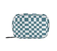 Organizer per medicinali a quadri americani verde e bianco con scomparti staccabili, riutilizzabile, organizer per pillole per borsa