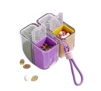 Organizer Per Medicine - 10.5x6x3cm | Portapillole Da Viaggio, Contenitore Magnetico Per Pillole Con Laccetto, Organizer Per Farmaci, Per Esterni, Armadietto, Borsa, Auto, Adulti E Bambini