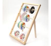 Organizer per nastri in legno, dispenser per rotoli di carta artigianale per imballaggio, supporto per bobine da scrivania per negozi al dettaglio e artigianato