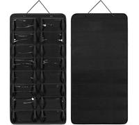 Organizer per occhiali da sole in feltro PVC con 16 scomparti, borsa pieghevole per pareti o porte, progettata per proteggere gli occhiali e controllare il disordine (nero)