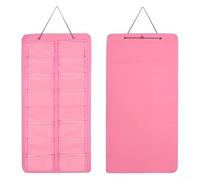 Organizer per occhiali da sole in feltro PVC con 16 scomparti, borsa pieghevole per pareti o porte, progettata per proteggere gli occhiali e controllare il disordine (rosa)