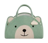 Organizer per pannolini, grazioso cestino in corda di cotone a forma di orsetto, elegante e indispensabile, per ragazze, ragazzi, bambini, Natale, doccia, feste, viaggi, viaggi su strada, asilo nido