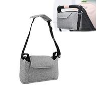 Organizer per pannolini per bambini, borsa da appendere al passeggino, cestino per pannolini, organizer universale con tracolla (grigio)