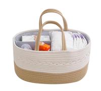 Organizer per pannolini per bambini - Cestino per pannolini per bambini, Cestino per pannolini per bambini, Cestino per pannolini portatile lavabile in cotone con manici, Contenitore per pannolini