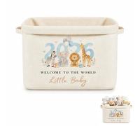 Organizer per pannolini per bambini, doppio strato in lino con manico, essenziale per neonati e ragazze, grande cestino per baby shower, regali per neomamme