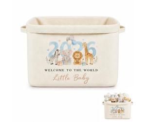 Organizer per pannolini per bambini, doppio strato in lino con manico, essenziale per neonati e ragazze, grande cestino per baby shower, regali per neomamme