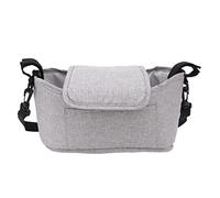 Organizer per Passeggino Grande Capacità, Borsa Accessori Trolley Bambino Compatibile con Tutti i Passeggini, Sacchetto Portaoggetti per Genitori - Grigio