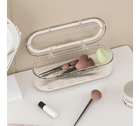 Organizer per pennelli da trucco, in acrilico trasparente, per spugne, cosmetici, con coperchio, per cosmetici (organizer per pennelli)
