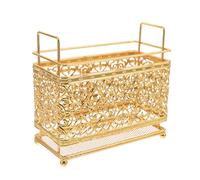 Organizer per Pennelli Make-up in Ferro, Oro, da Scrivania | Supporto per Matite e Pennarelli, Finitura Vintage, per Studi Professionali e Postazioni Creative