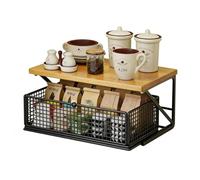 Organizer per piani di lavoro, scaffale verticale da cucina, in metallo, con cestello estraibile, organizer per microonde e macchina da caffè, tostapane, per sala da pranzo, cucina, salvaspazio (C)