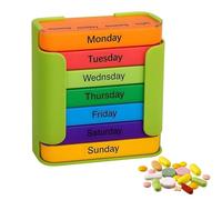 Organizer per pillole - ABS, 255 g, Medicine Storage Box | Dispenser di pillole 4 volte al giorno | Supporto per - Scatola per pillole multi-sezione con il lavoro in vacanza di va