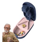Organizer per pillole con separatore pillole, tagliacapsule, dispenser pillole portatile con scatola di taglio, portapillole con schegge per anziani, animali domestici, adulti, donne