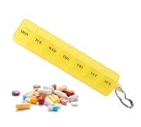 Organizer per pillole da 7 giorni | Organizer trasparente per pillole per uso quotidiano, organizer per medicine, organizer portatile, contenitore per medicinali, portafogli, borsa Bseid