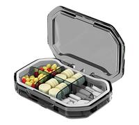Organizer per pillole giornaliere, contenitore per medicine personali con divisori, organizer da viaggio per borsa e tasca, supporto compatto per integratori, oli di pesce, ricette, scomparti per 7