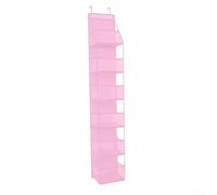 Organizer per porta in PVC a prova di oscillazione con supporto in PP per un posizionamento sicuro dietro la porta, per finestre e porte interne (6 tasche rosa)
