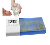 Organizer per Portapillole con Allarme Promemoria, Distributore di Pillole con 7 Scomparti, Scatola Elettronica per Medicinali, Distributore Automatico Portatile di Pillole per Viaggi Domestici