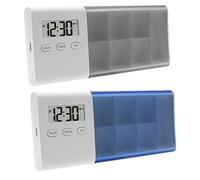 Organizer per Portapillole con Allarme Promemoria, Distributore di Pillole con 7 Scomparti, Scatola Elettronica per Medicinali, Distributore Automatico Portatile di Pillole per Viaggi Domestici