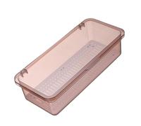 Organizer per Posate con Coperchio, Cassetto per Posate e Utensili da Cucina, Contenitore per Riporre gli Utensili, Dispenser per Utensili in Plastica, Vassoio per Posate (PINK)