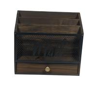 Organizer per posta da banco, cestino per posta rustico multiuso con cassetto,