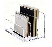 Organizer per posta da ufficio in acrilico trasparente a 3 scomparti con scomparti verticali, adatto per organizzare posta, tablet, banconote, documenti e altro per forniture per ufficio