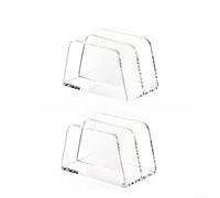 Organizer per posta e biglietti in acrilico trasparente con due scomparti, base antiscivolo che impedisce lo scivolamento, perfetto per mantenere una scrivania ordinata a casa o in ufficio (2)