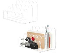 Organizer per posta in acrilico trasparente con 3 scomparti, organizer per lettere da scrivania per buste, banconote, ricevute, porta documenti salvaspazio per scrivania da casa e ufficio, rack