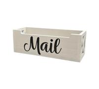 Organizer per posta in legno e scatola portaoggetti, porta lettere per scrivania da ufficio, montaggio a parete o per uso desktop, 28 x 10 x 10 cm