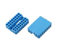 Organizer per punte a 32 fori per punte da cacciavite con gambo da 6,35 mm, supporto per punte da trapano in plastica con coperchio, contenitore compatto per strumenti domestici e da officina