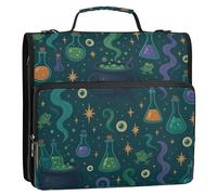 Organizer per raccoglitori a 3 anelli da 3,8 cm, con tracolla, facile da trasportare, per documenti e documenti, adatto per pozioni magiche della scuola media, motivo Halloween