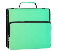 Organizer per raccoglitori con cerniera, verde sfumato, 3,8 cm, 3 anelli, resistente, con cinghia, per la scuola e la custodia