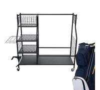 Organizer per sacche da golf, supporto da golf resistente, extra large con ruote, per attrezzatura per palline, , , guanto, roba, golfisti, casa, capanno