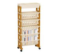 Organizer per scaffalature - Carrello organizer con ruote per organizer per scaffalature di grande capacità | Carrello per libri con ruote, scaffale mobile mobile, libreria per studio di soggiorno est