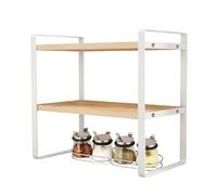 Organizer per scaffale da scrivania, supporto a 2 livelli che risparmia